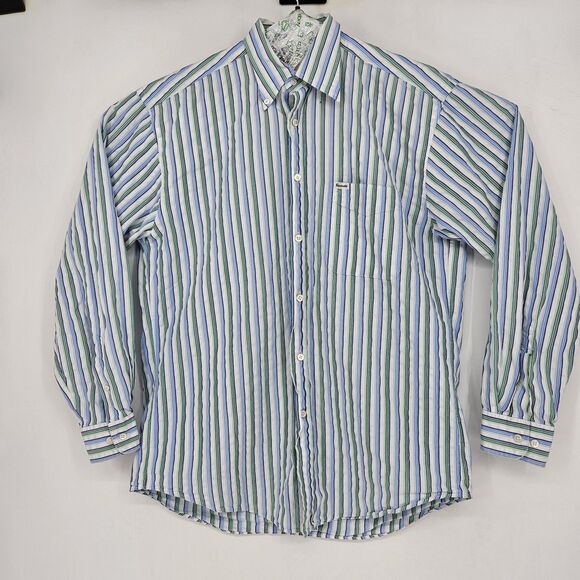 Faconnable Shirt Mens Medium Button Down Long Sleeve Casual Preppy FLAWS - Picture 1 of 12